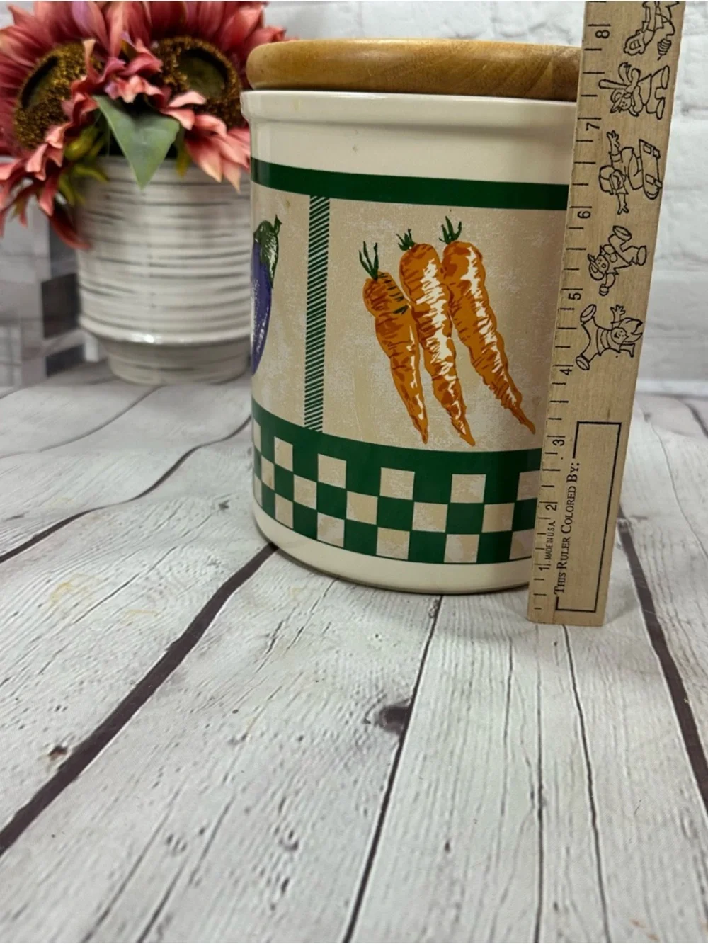 vtg 90s Himark vegetable medley large Canister cottage country farmhouse retro